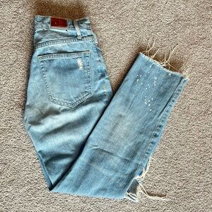 BDG Light Blue High-Rise Cropped Straight Jeans